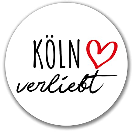 Huuraa Aufkleber Köln verliebt Geschenk Sticker 10cm Köln Geschenkidee