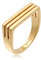 Elli Ring PREMIUM Ring Damen Siegel Rechteck Rillen in 925 Sterling Silber Rhodiniert