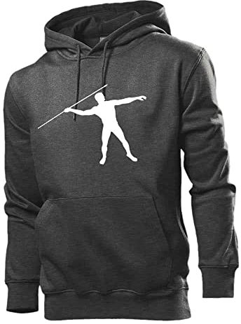 Generisch Felpa con cappuccio da uomo Spewerfer, Grigio scuro mélange, M