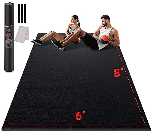 GymCope Yogamatte XXL, Trainingsmatte Sportmatte Yogamatte Extra Breit 244x183cm, 7mm Dicke Fitnessmatte rutschfest, hochdichte große Gymnastikmatte Spielmatte Bodenschutzmatte Fitness