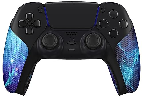 eXtremeRate PlayVital Grip Sticker für ps5 Anti-Rutsche Professionale strukturierte Gummipads Griffpolster Aufkleber Skin für ps5 Controller(Blauer Nebel)