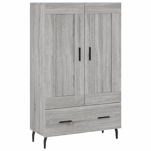 vidaXL Highboard, Sideboard mit viel Stauraum, Mehrzweckschrank Anrichte, Kommode Schrank für Wohnzimmer, Modern, Grau Sonoma Holzwerkstoff