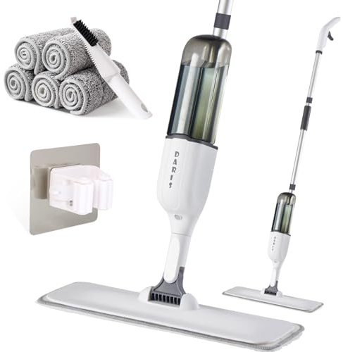 Fregona Mopa con Spray pulverizador,Mopas de Limpieza Suelos con 6 Almohadilla Reutilizable y 470ml Botella