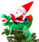 Meooeck Weihnachtsdinosaurier, Plüsch-Baumspitze, Weihnachtsmann, reitender Dinosaurier, hängende Baumschmuck für Kinder, 25,4 cm, groß, lustig, Weihnachtsbaumspitze, Dekoration, Vorhangbindung,