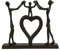 Lifestyle & More Skulptur Dekofigur Familie aus Metall auf Holzsockel stehend schwarz 38x32 cm