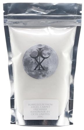 CICIX LIMITED Luxury Scented Carpet Freshner. Highly Fragranced & Strong Scented. Shake & Vaccum. For Carpet, Sofas, Mattresses, upholstry. Vegan & Cruelty Free. Handmade in England. 250g (Snow Angel)