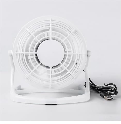JSLER Ventilador USB Universal for Coche, portátil, Notebook, Macbook, Ventilador de refrigeración de Verano, Mini Ventilador USB Giratorio silencioso con 4 aspas (Color : Bianco)