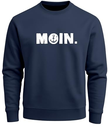 Neverless® Sweatshirt Herren Moin Dialekt Norden Hamburg Anker Print Rundhals-Pullover Fashion Streetwear
