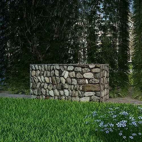 prissent Gabion en maille en acier galvanisé 100 x 50 x 50 cm Paniers de gabions de gabion pour pierres mur de gabions gabions métalliques paniers de gabions barrière de jardin décorative et absorbant