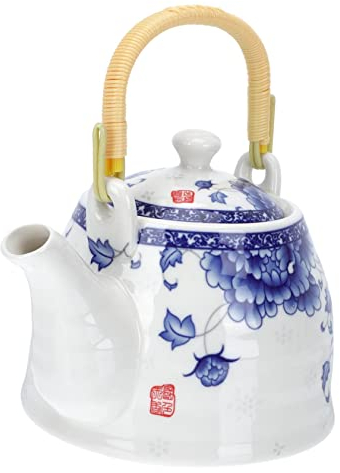 PRETYZOOM 1pezzi Teiera Retro Ceramica Giapponese Con Manico Comodo e Utensile Per Servire Tè Casa e Ristoranti Facile Da Pulire e Multiuso Per Bevande Calde e Fredde