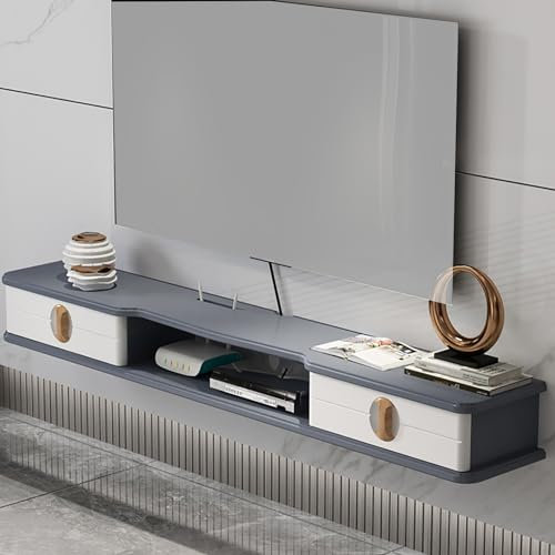 XRRJFYH TV Board Hängend Lowboard Holz TV Bank Fernsehtisch TV Cabinet TV Table Fernsehschrank TV Schrank Wohnzimmer (Color : Grau, Size : 130cm/51in)