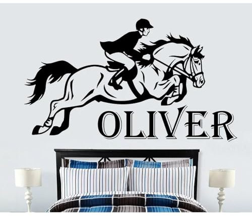 Personalisierte Vinyl-Namensaufkleber, Benutzerdefinierte Namensaufkleber „Reiten“-Wandaufkleber, Sport-Kinderzimmerdekorations-Wandaufkleber, Namenswandaufkleber For Jungen, Marvel-Wandaufkleber(100x