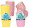 Cupcake Wrapper, 100 Stück Cupcake Liner Fall Wrapper Muffinförmchen Papier Cupcake Backbecher Papierkuchen für Backtage Geburtstage Hochzeiten und Partys Rosa Gelb