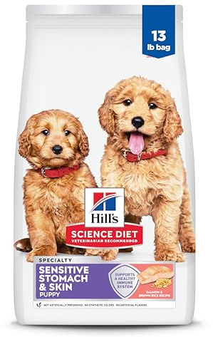 Hill's Science Diet Puppy Sensitive Stomach & Skin Dry Dog Food, Salmon & Brown Rice, 13 lb. Bag