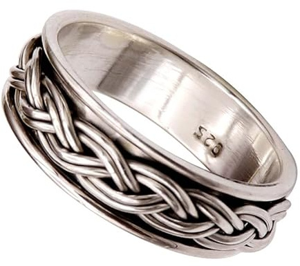 SILVERNROCK Silber Spinner Ring 925 Sterling Silber Spinner Ring Herren Damen Alle Größen Spinner Ring Handgefertigter Schmuck E161A_48 (15.3)