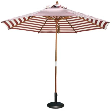 Marktschirm Sonnenschirm Sonnenschirme im Freien Gestreifter Terrassenschirm für den Außenbereich, Strandschirm mit 8 stabilen Rippen, runder Außenschirm mit Holzstange Gartenschirm Terrassenschirm(Co