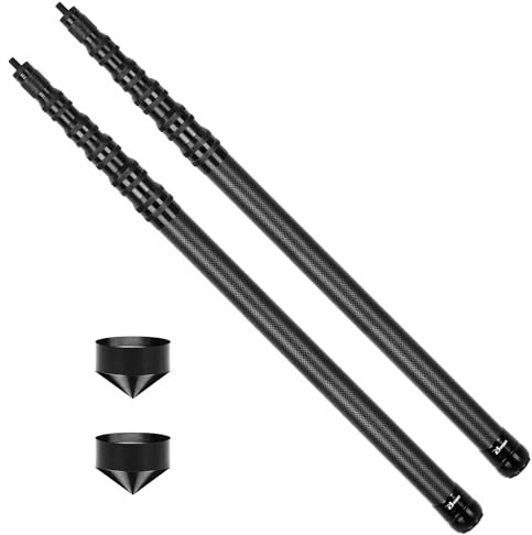 DOBEN 2er Set Kohlefaser Zeltstange Teleskop,58-235cm Verstellbares Teleskopstange Kohlefaser für Zelte Tarp,Ultraleichte Ultrastarke Zeltstange Tarp Stangen für Camping