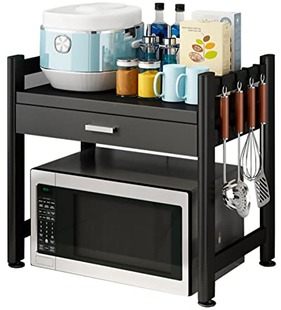 SFNIOKFG Support de Rangement pour Micro-Ondes, Support de Four à Micro-Ondes, Support de Cuisine pour Micro-Ondes, Petit Support de Rangement Moderne en métal Polyvalent, étagère sur Pied,