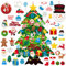 Lanpn Albero di Natale in Feltro 102 cm, con Calendario Avvento Pupazzo di Neve, Albero Natale Montessori per Bambini, Albero di Natale con luci con 41 Pezzi Decorazione da Appendere in Velcro