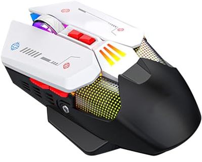 Elprico Souris de Jeu sans Fil, 2400 DPI Double Modes BT5.0/2,4 G, Souris Macro Gamer avec Lumière RVB, Souris D'ordinateur Rechargeable pour Le Bureau à Domicile