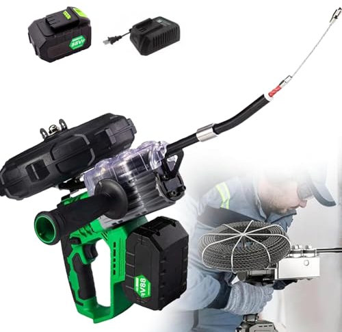 Electrical Wire Threader Machine, Portable Wire Threader Stringing Machine, Stepless Speed Switch, 4 Wheel Drive, for Pipe Decoration Communication Cable,1*Battery