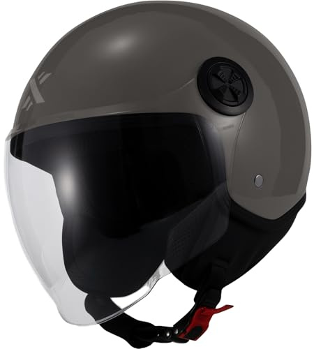 Shox Interceptor Open Face Motorcycle Helmet L Gloss Dark Grey