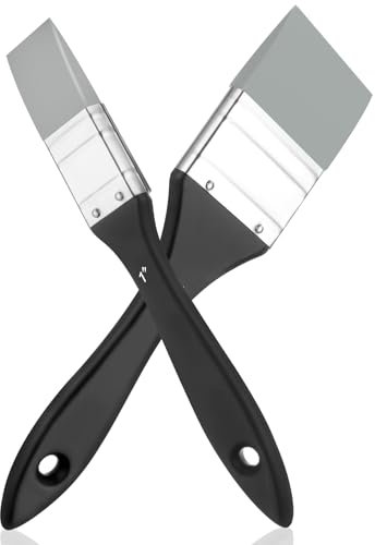 2 Stück Silikon Bürste,Silikonpinsel Malen Silikonpinsel Epoxidharz Solide Kunst Malen Silikon Pinselsets Breit und Schmal Silikonpinsel für Wasserbasis Acrylfarben,Gouache und Öl Verschieben