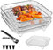 Air Fryer Rack, Luftfritteusen-Gestell, 3 Lagig, Stapelbares Luftfritteusen-Regal, mit 4 Silikonfüßen, für Backofen, Schnellkochtopf, Grill, Braten, Airfryer-Zube