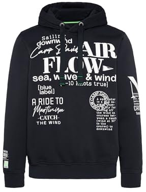 Camp David Herren Hoodie mit plakativen Logo Prints Navy L