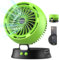 Ventilador Solar,Ventilador de Camping con Panel Solar,4 Velocidades Ventilador Recargable Portatil,7800mAh Mini Ventilador de Mesa Ventilador USB Silencioso con Luz LED para Exterior (Verde)