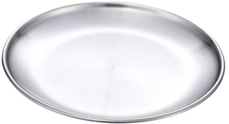 COLLBATH Serviertablett Aus Edelstahl Rund Grillplatte Kuchenform Leicht Zu Reinigen 26 Cm Multifunktional