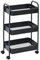 MAGNA RETAIL 3-Tier Slim Metal Trolley on Wheels in Black | Storage Shelves | Makeup Storage | Cleaning Trolley | Shelves Unit | Utility Cart | Cleaning Caddy | Metal Rolling Cart