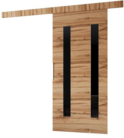 MINIO go for it - Schiebetür Komplettset CLEAN H Schiebetüren 76 cm Breit | Wandmontage, Schiebetürsystem, Zimmertüren - Wotan Eiche