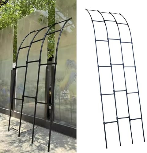 Robuster Stahlrahmen für Gartenbögen – Halber Metallbogen zur Unterstützung von Pflanzen und Kletterrosen, kunststoffbeschichteter Stahlbogen für den Garten, Dekoration für die Außenterrasse(W90xH350C