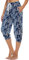 Kobilee Taglie Forti Donna Pantaloni, Leggeri a 3/4 – Pantaloni Harem Estivi Donna Causal con Stampa Yoga Pants per Pilates Comode con Tasche S-2XL