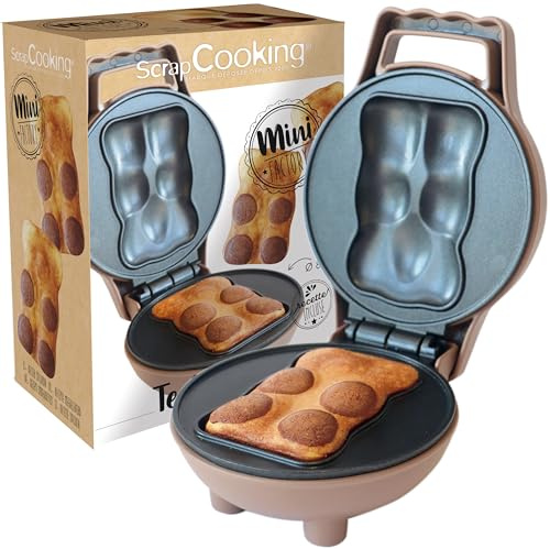 ScrapCooking – Mini-Bär Factory – Elektrisches Bärenkuchen-Gerät – Antihaft-Platte – Backgerät – Geschenkidee Küche & Backen – Inkl. Rezept – 3880