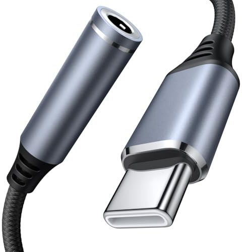 Adaptateur USB C Jack, Prise USB C vers Prise Casque 3,5mm, Convertisseur Câble USBC vers Ecouteur Compatible avec Samsung Galaxy, MacBook Pro, Huawei, Honor.. (Noir)