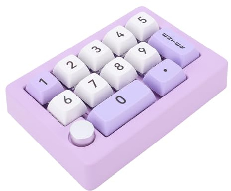 Fockety Mechanischer Nummernblock, 12-Tasten-USB-verkabelter, Hot-Swap-fähiger Nummernblock mit RGB-Hintergrundbeleuchtung, Makro-Tastatur für Laptop, Desktop, Computer, PC (Purple)