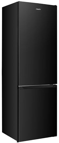 Abode Fridge Freezer 262 Litre Freestanding with Reversible Door, Adjustable Thermostat & Feet 70/30, 180cm High & 55cm Wide, LED Light, Black A180FF552E1B