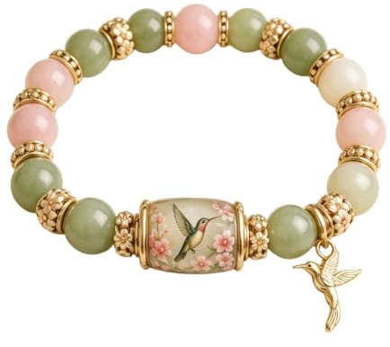 Hrtyvhin Charm Armband mit gemischten runden Perlen | Dekorativer Mittelpunkt, goldfarbene Ringe für alltägliche Accessoires