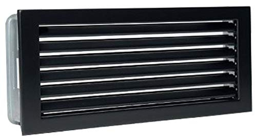 Kaltluftgitter Schwarz 45x23cm für Kachelöfen und Kamine