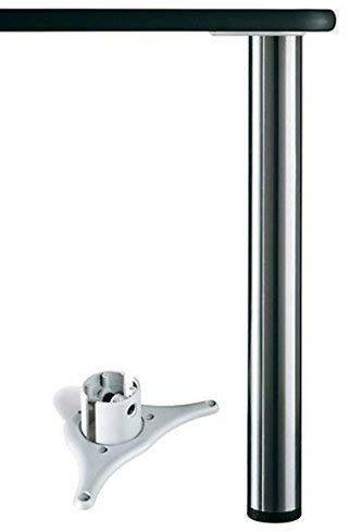 Stützfuß -Alto- 110cm Durchmesser 60mm Edelstahloptik Tischbein höhenverstellbar Tragkraft max. 150 Kg