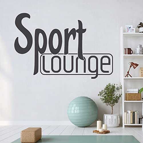 GRAZDesign Wandtattoo Sport Lounge Fitnessraum Motivation Kraftsport | Wandaufkleber Sportraum, Fitnessstudio, Bodybuilding | Türaufkleber Gym Deko Fitness Home - 85x57cm / 070 schwarz