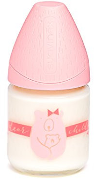 Suavinex Biberon en Verre Ours Dear Child Rose Pale 120 ml