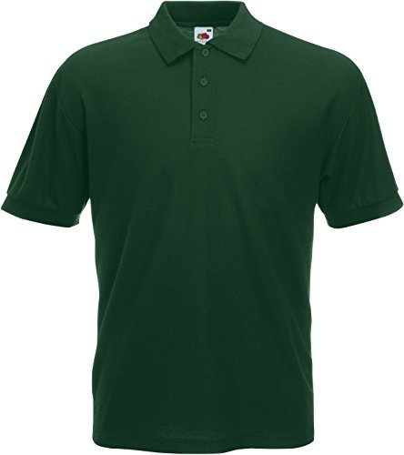 Fruit of the Loom - Polo shirt 'Pique Polo 65/35' bottle green, XL