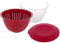 Westmark Cuenco para servir/Escurridor con tapa y colador, 3 partes, Capacidad: 4,4 litros, Plástico, Sin BPA, Olympia, Color: Transparente/Rojo, 2418227R