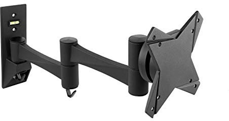 TooQ LP2323TN-B - Soporte inclinable y giratorio de pared para monitor/TV/LED de 10 a 23, hasta 15kg de peso, distancia a la pared 97mm hasta 417mm, inclinación hasta -15º, giro hasta 180º formato VESA hasta 100x100, color negro