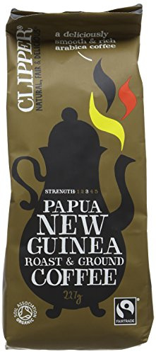 Clipper Organic Fairtrade Papua New Guinea Roast and Ground Arabica Coffee 227 g (Pack of 4)