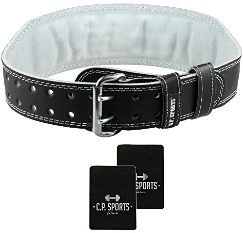 C.P.Sports Gewichthebergürtel Leder T4 inkl. Griffpolster - Gr.M Ideal für Bodybuilding, Fitness u. Krafttraining- Power-Belt
