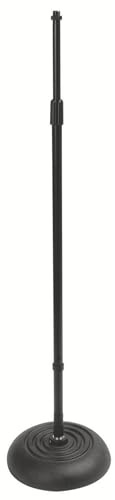 OnStage On-Stage MS7201QTR Quarter Turn Round Base Microphone Stand, Black